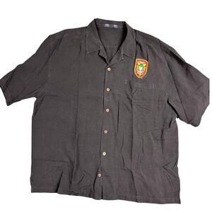 Mens Black Port Authprity Signature short Sleeve Button Up Size 2XL SOA Patch